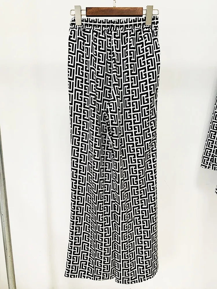 Trendy Geometrical Blazer Suit