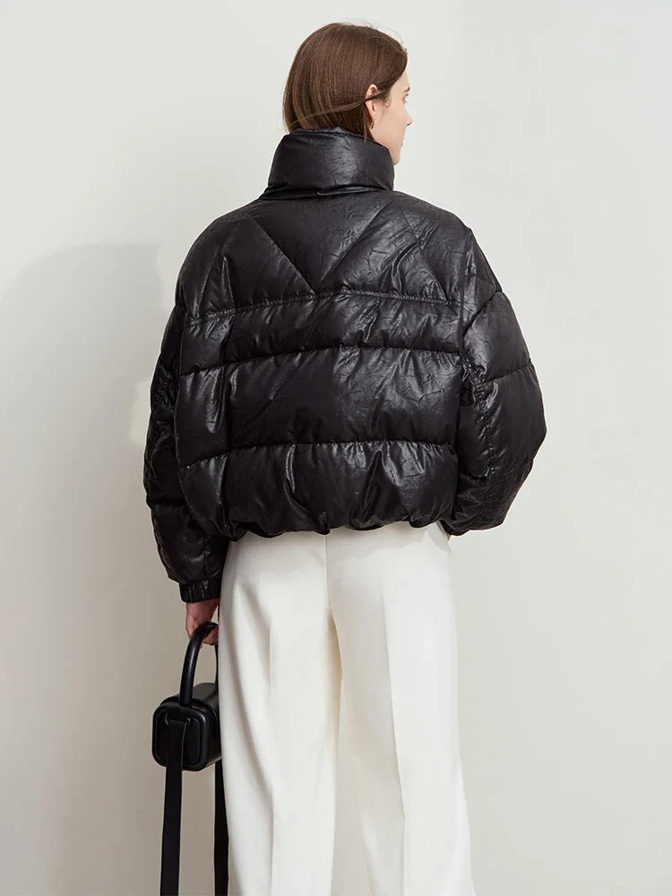 Lapel Stand Collar Duck Down Coat
