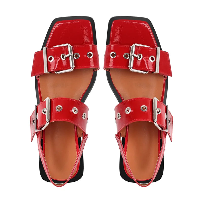 Square Toe Slingback Flats Shoes