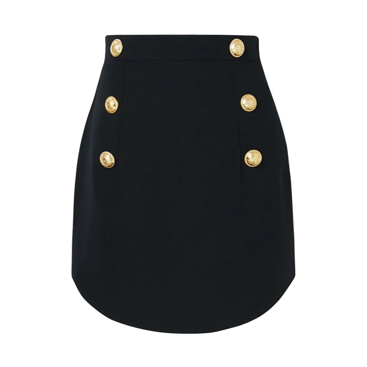 Double Row Button Commuting Short Skirt