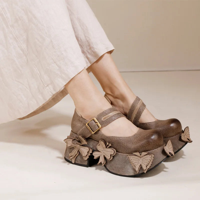 Round Spring Mary Jane Shoes