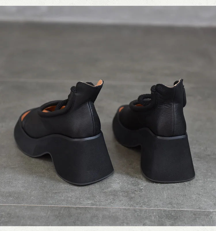 Hollow Design Wedge Booties