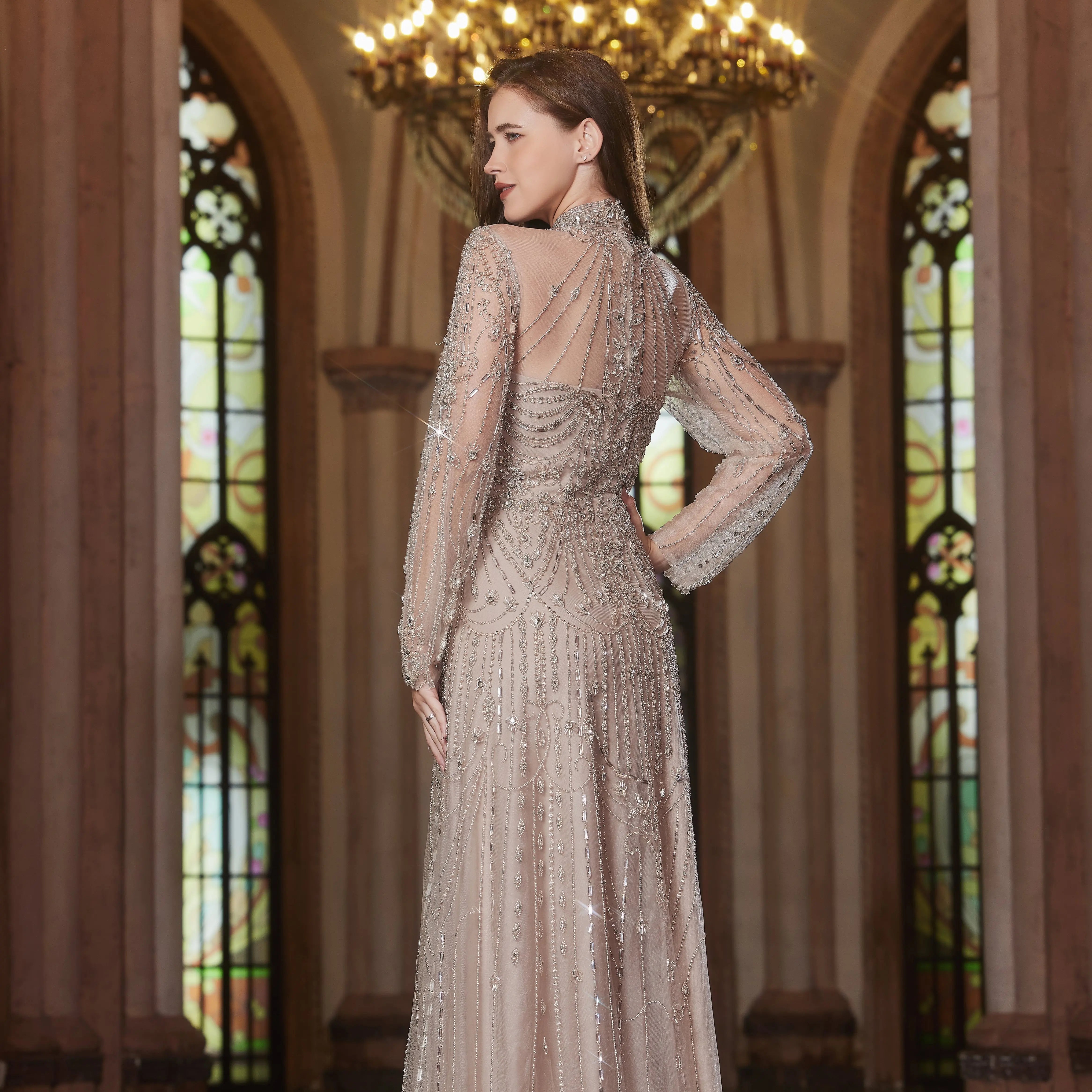 Elegant Arabic Chic Evening Dress