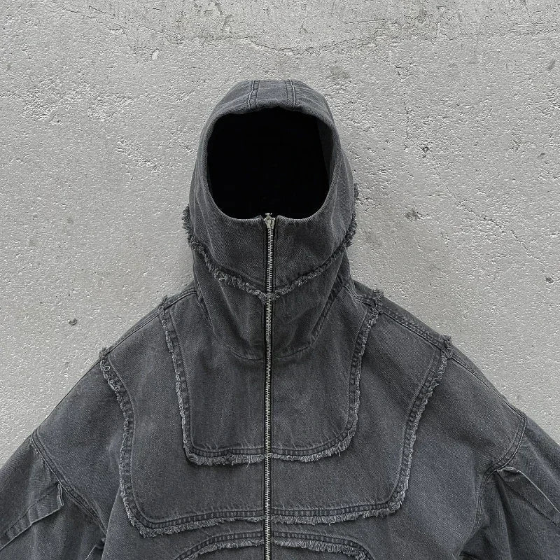 High Street Denim Splicing Hoodie