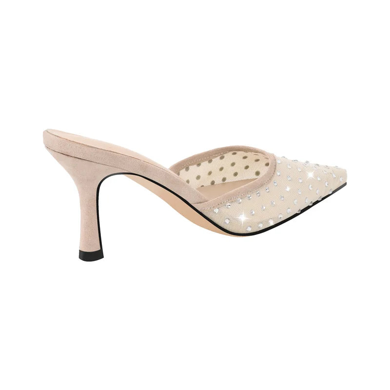 Classic Rhinestone Slip On Sandals