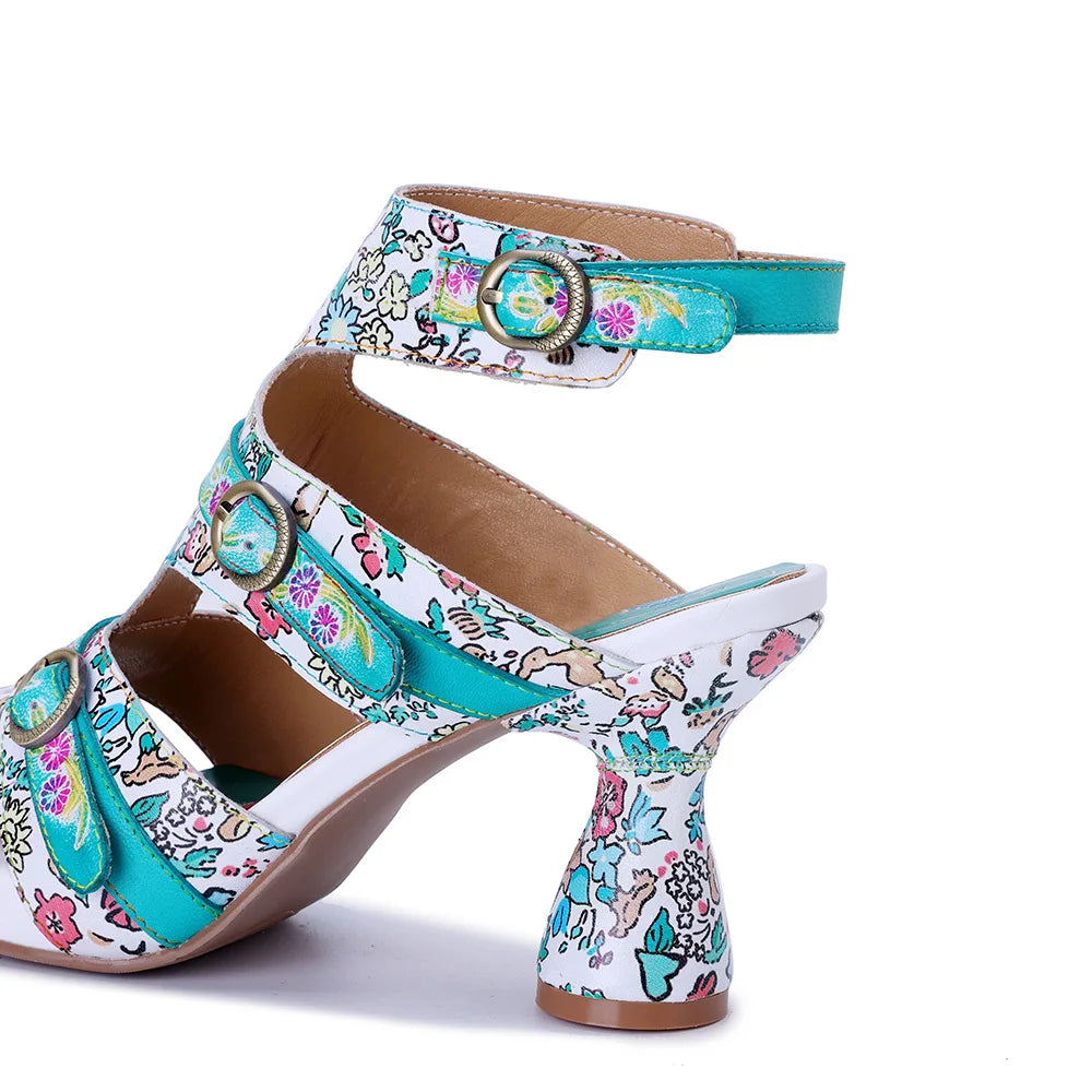 Lovely Hollow Weave Chunky Heels