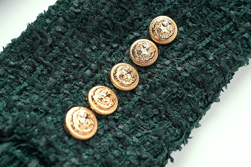 Tassel Woolen Tweed Slim Blazer