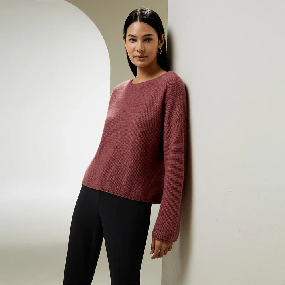 Drop-Shoulder Cashmere Blend Sweatshirt
