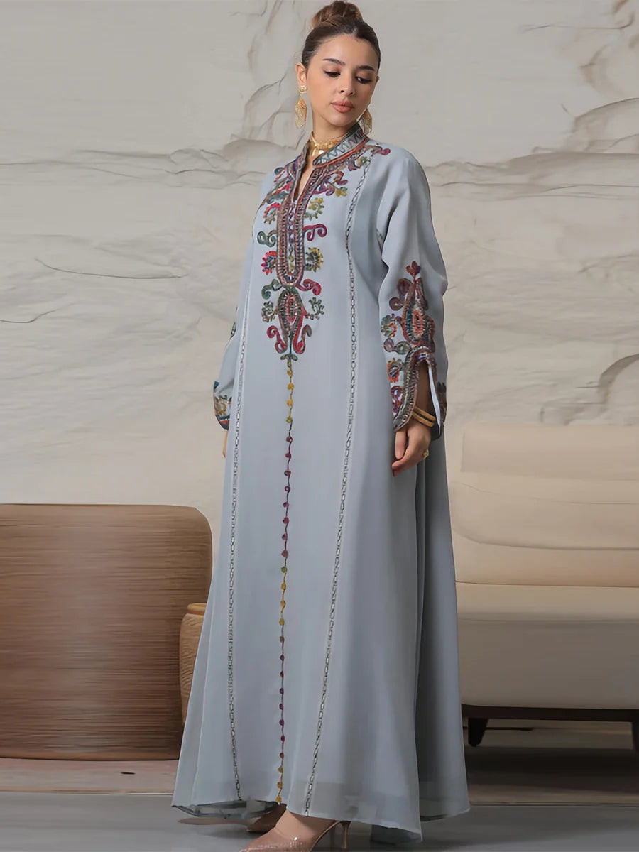 Romance in the Making Embroidered Floral Abaya