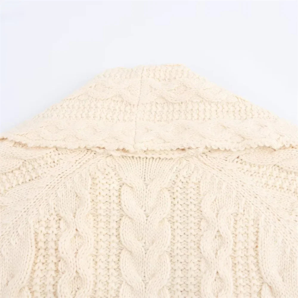 Refined Knitted Mid-Length Coat