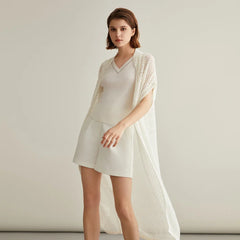 Long Silk Knitted Excellent Cardigan