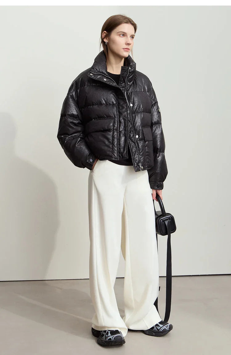 Lapel Stand Collar Duck Down Coat