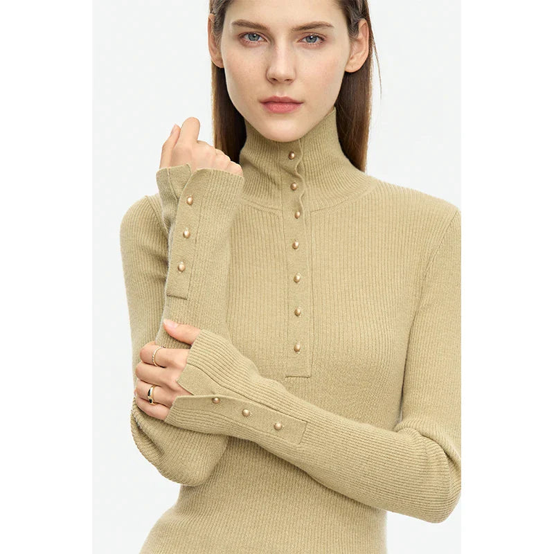 Open Sleeve Women's Turtleneck Sweaters