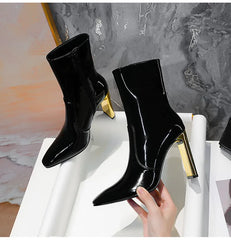 Elegant Metal Square Toe Chelsea Boots