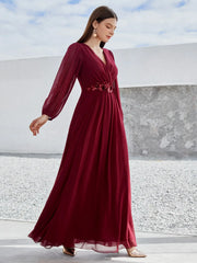 Refined Beaded Chiffon Bridesmaid Gown