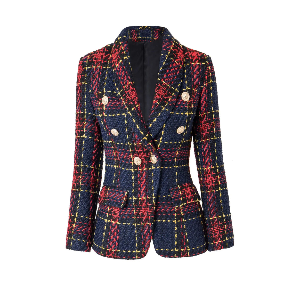 Plaid Woolen Slim Fit Blazer