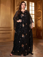 Luxury Batwing Sleeve Evening Dress