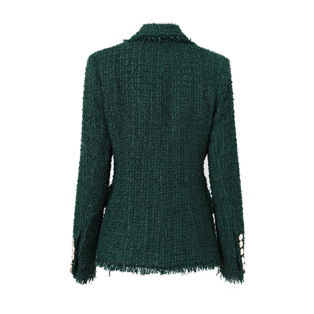 Tassel Woolen Tweed Slim Blazer