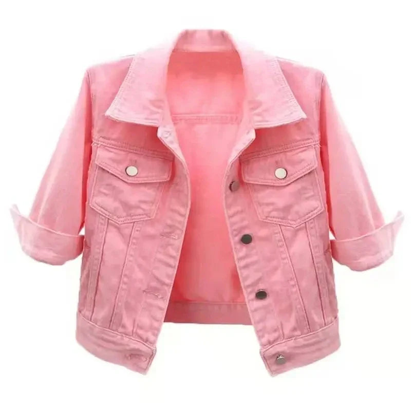 Classic Three Quarter Sleeves Jean Jacket
