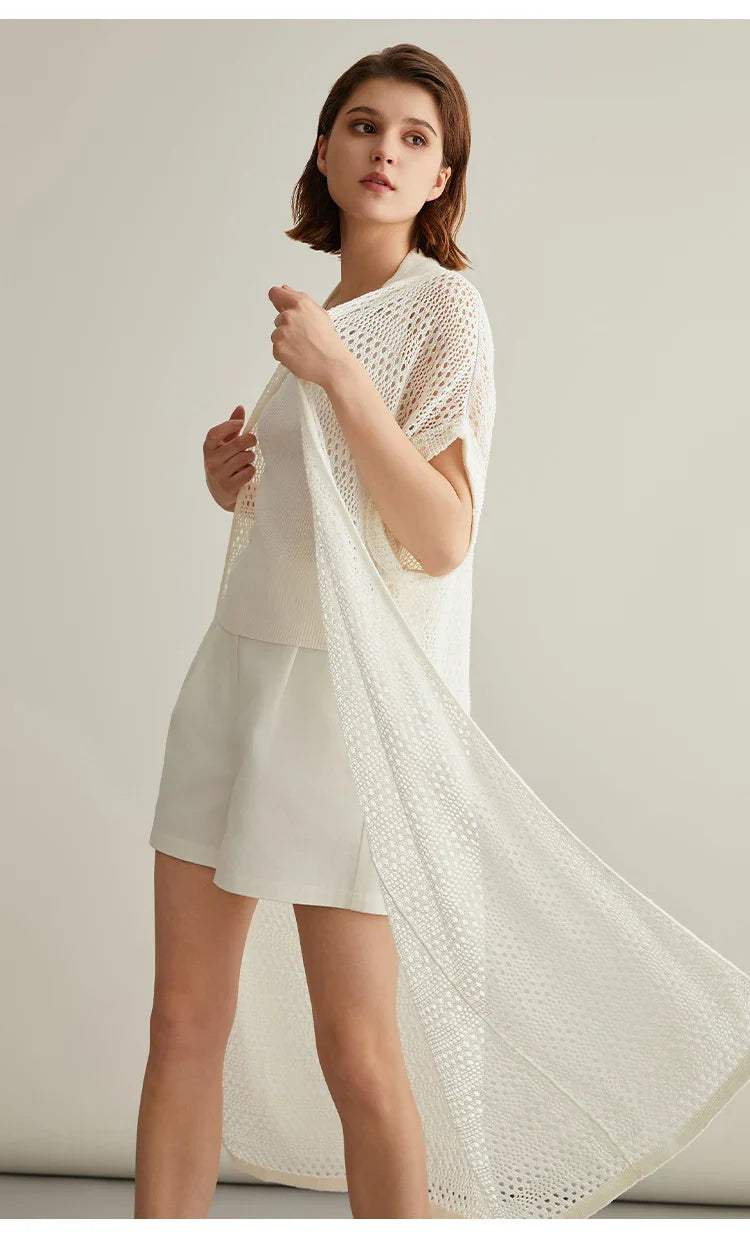 Long Silk Knitted Excellent Cardigan