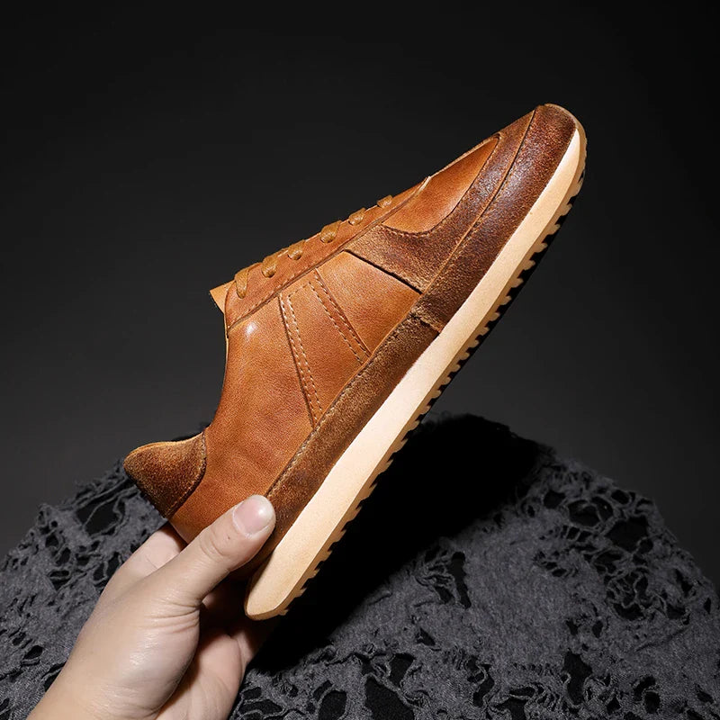 Vintage-Inspired Retro Leather Sneakers