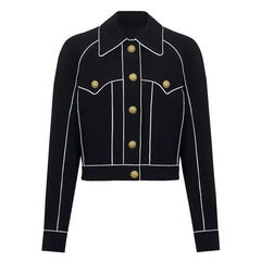 Sophisticated Colored Striped Polo Coat