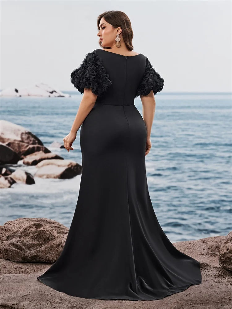 Charming Satin Slit Evening Party Dress