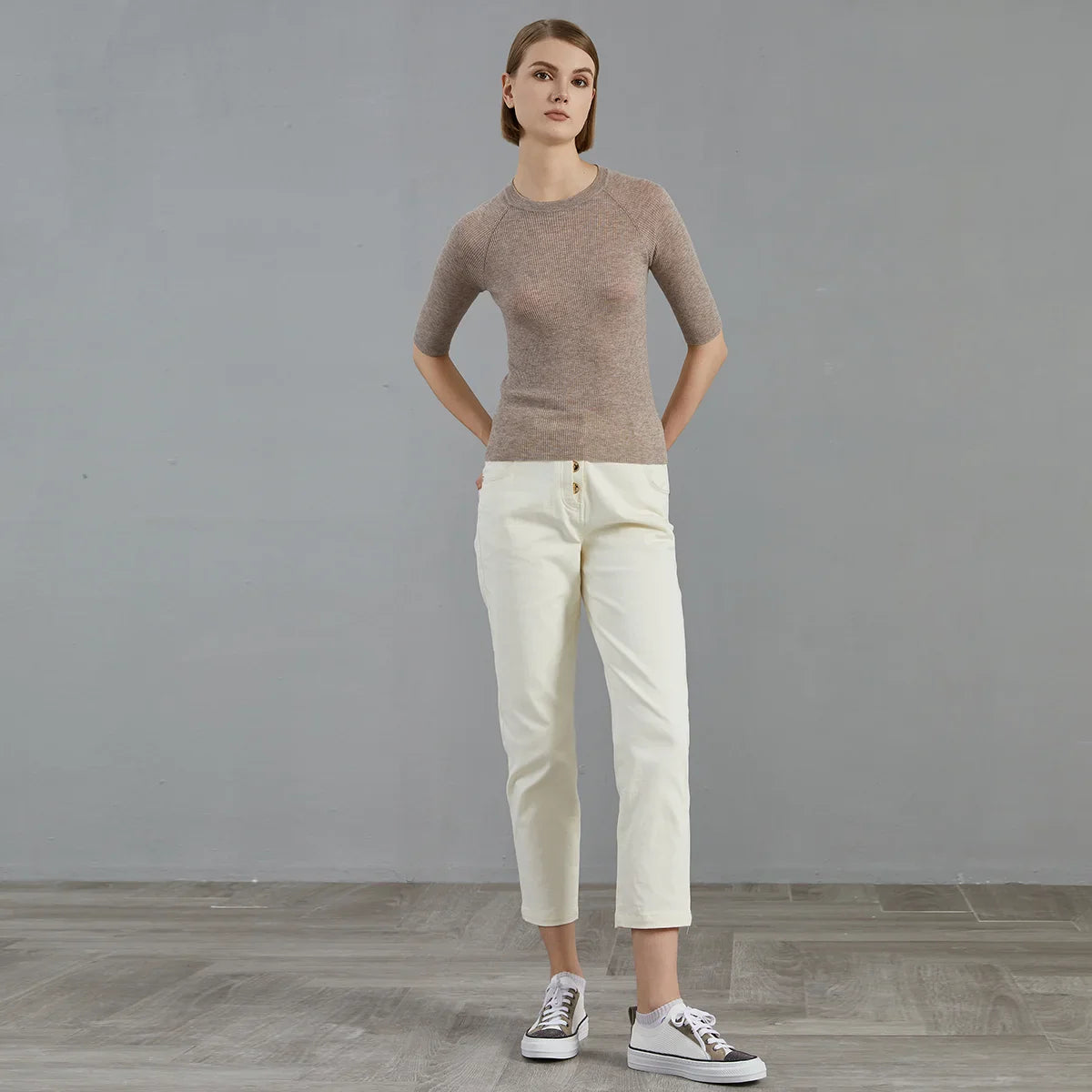 High-end Mid Sleeve Wool Sweater