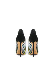 Smart Rhinestone Leather Heels