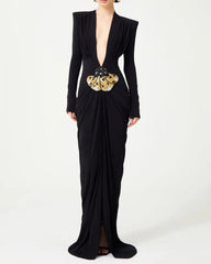 Beads Sequins Butterfly Evening Dress