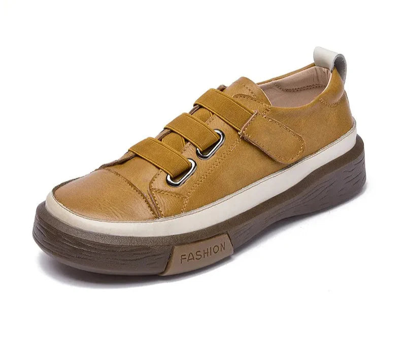 Classic Genuine Leather Flat Sneakers