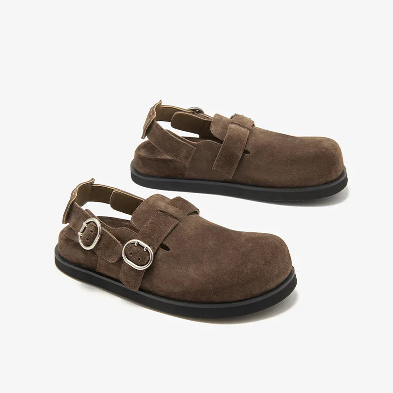 Metal Buckle Back Strap Shoes