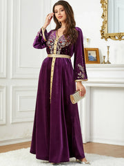 Velvet Embroidery Morocco Abaya