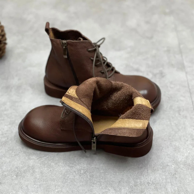 British Plush Wedge Ankle Booties