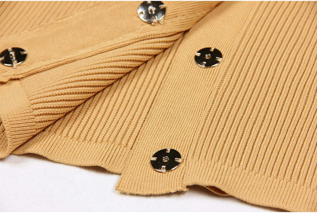 Beaded Knitting Long Sleeve Cardigan