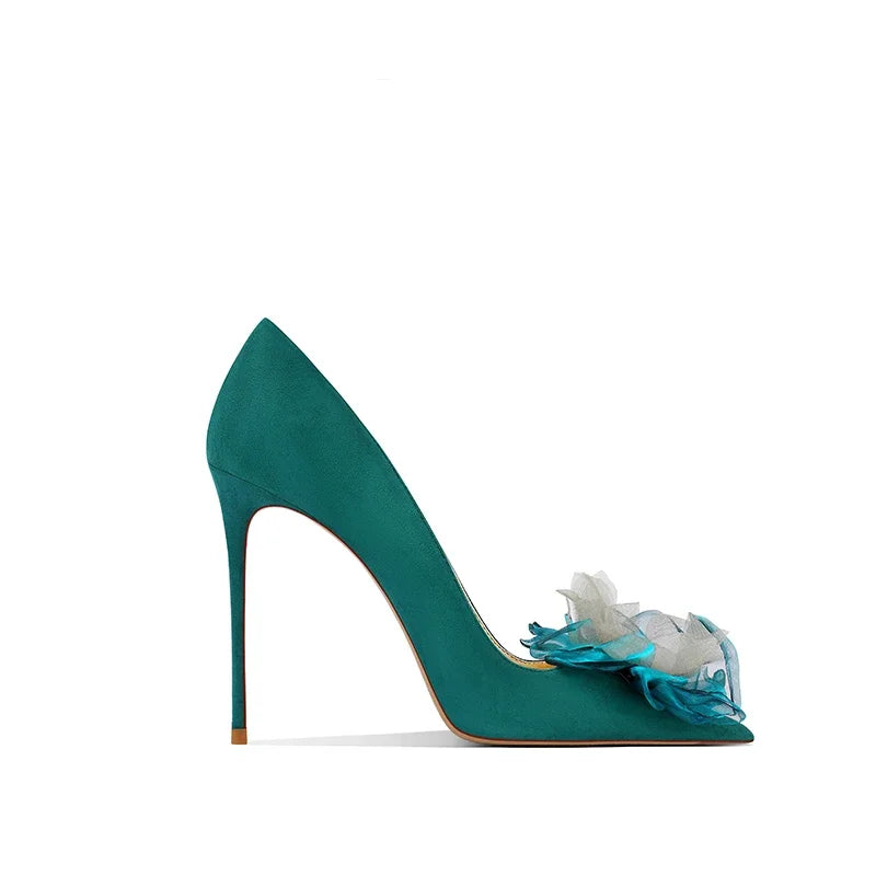 Modish Flower Banquet Stiletto High Heels