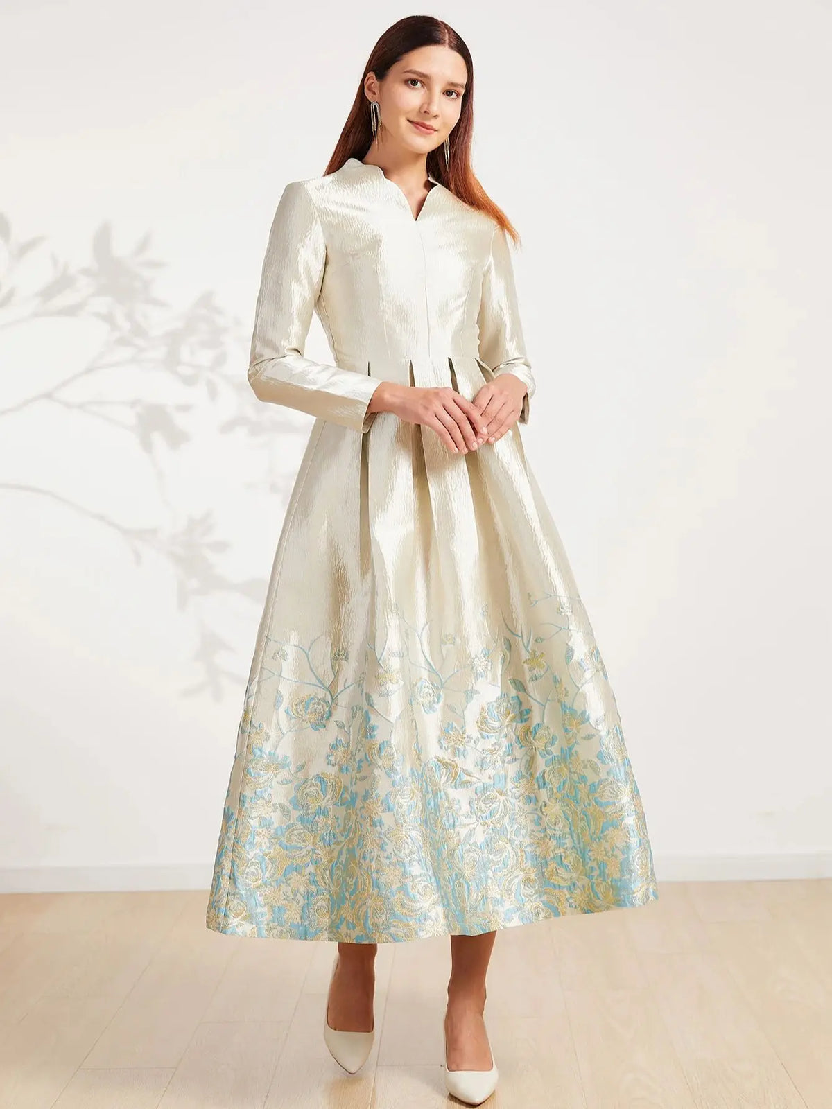 Sophisticated Embroidery Floral Maxi Dress