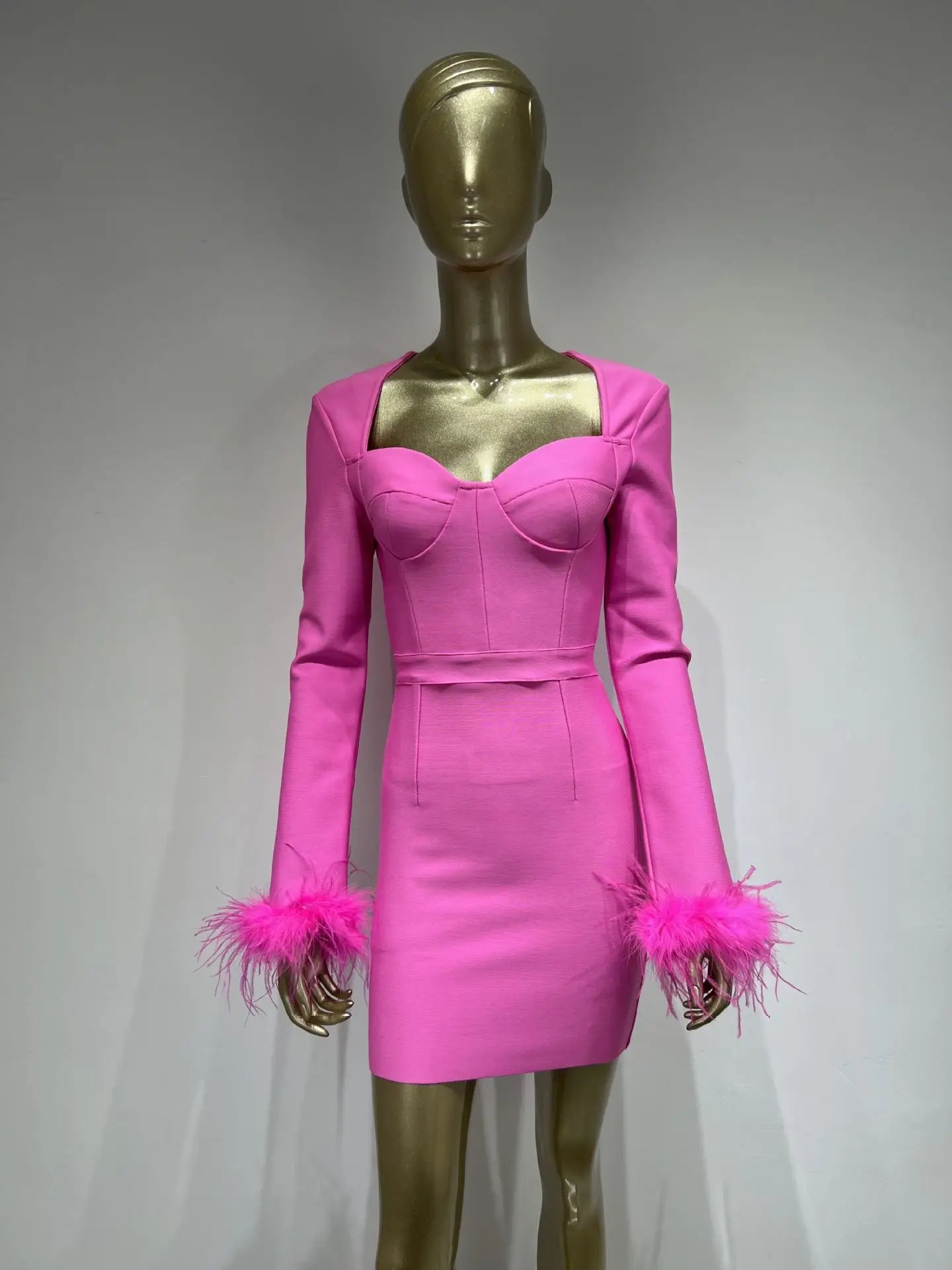 Elegant Square Collar Mini Party Dress