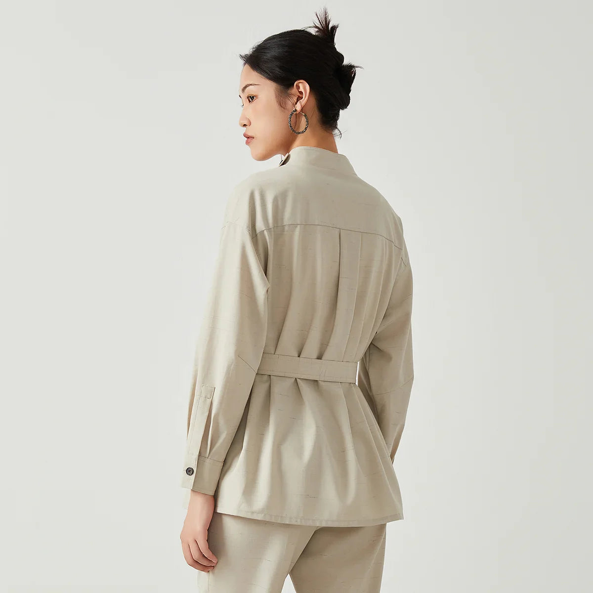 Sophisticated Warm Wool Slim Trench Coat