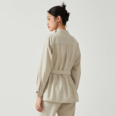 Sophisticated Warm Wool Slim Trench Coat