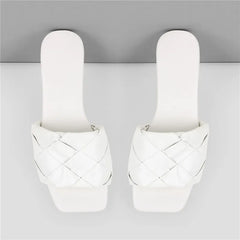 Peep Toe Slip-On Flat Sandals