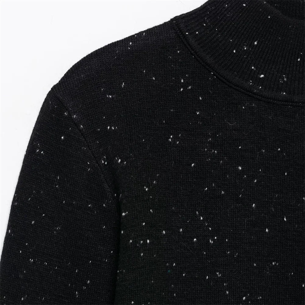 Casual Stand-up Collar Knitted Sweater