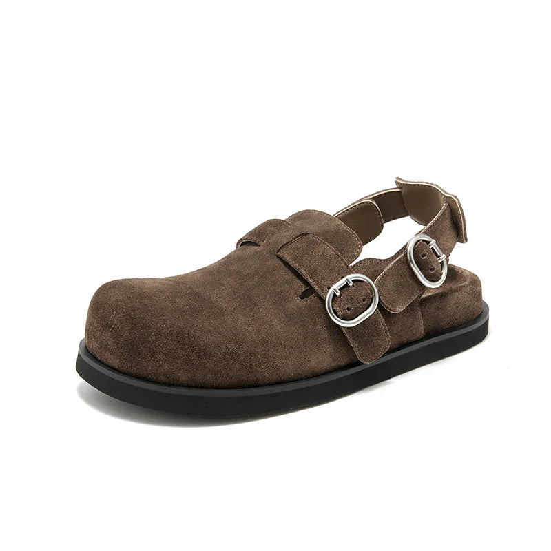 Metal Buckle Back Strap Shoes