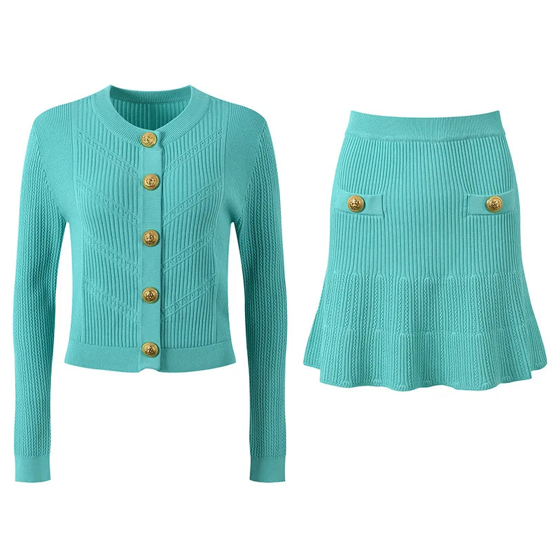 Elegant Knitted Matching Suit