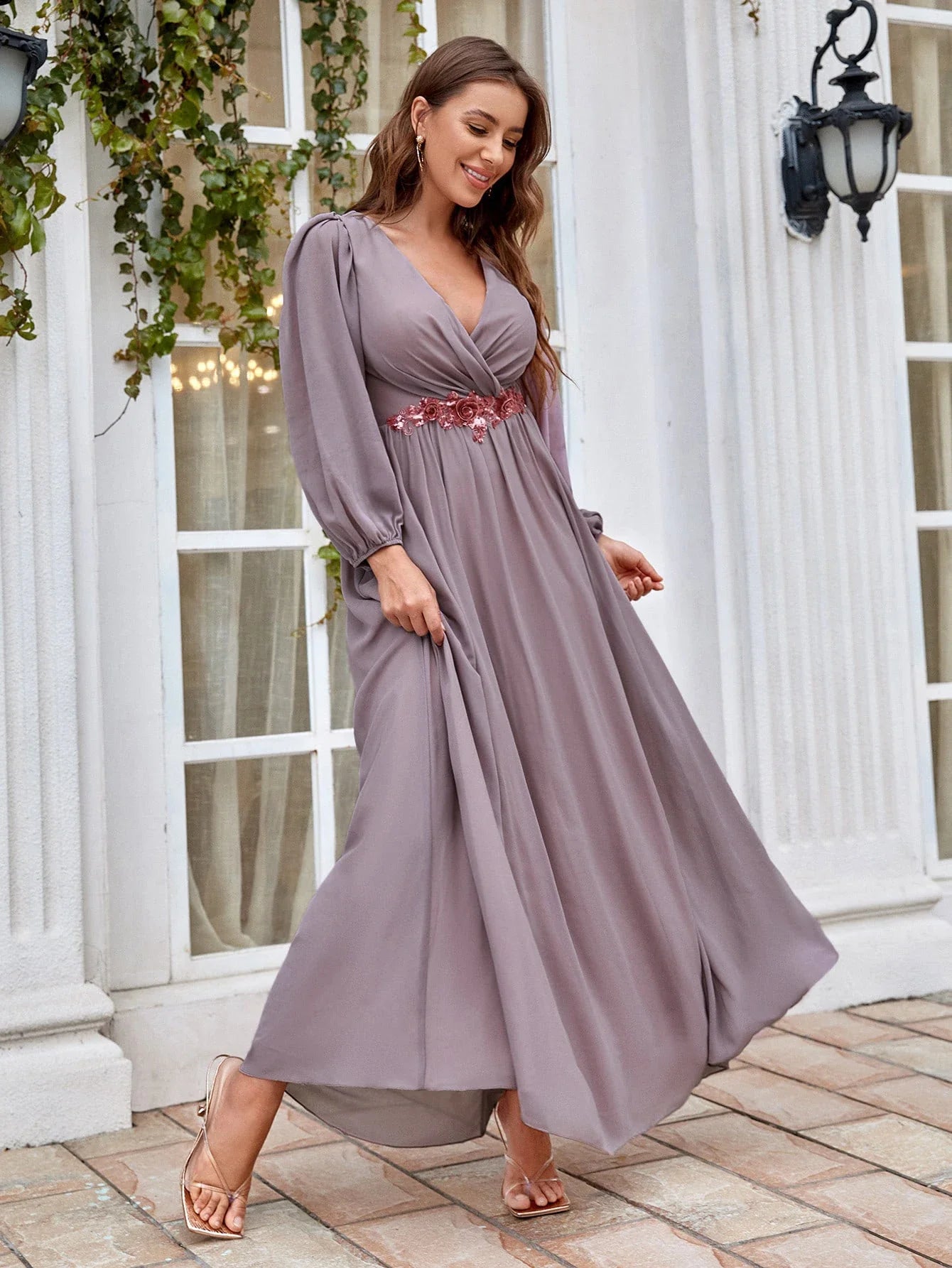 Refined Beaded Chiffon Bridesmaid Gown