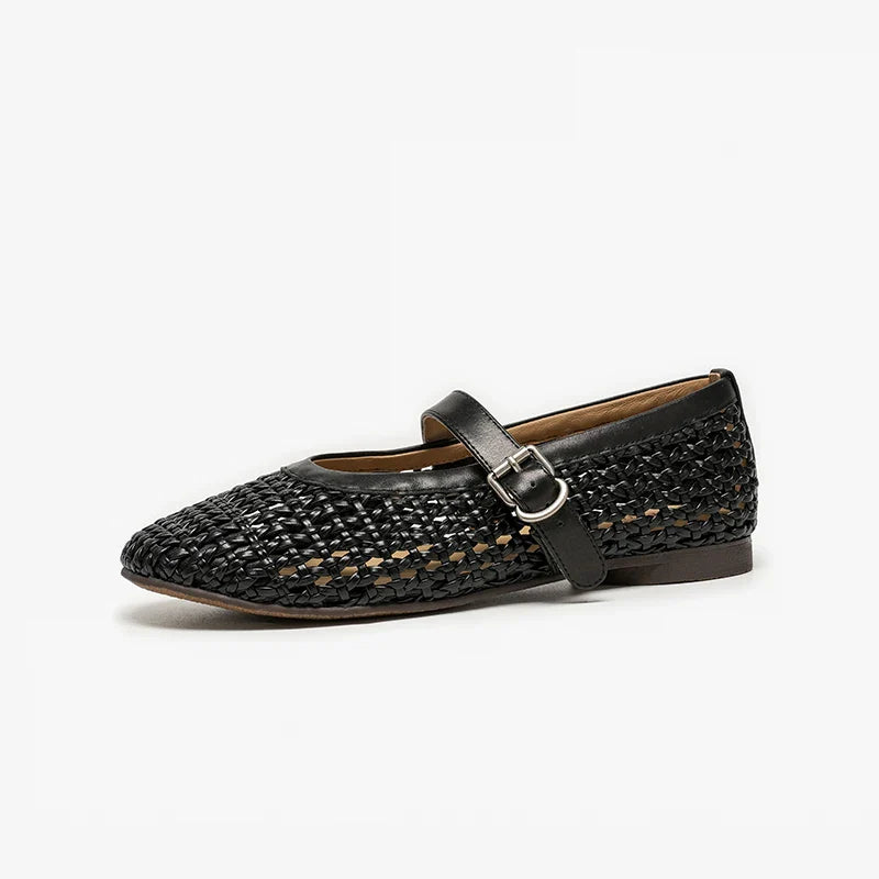 Stunning Woven Ballet Buckle Flats