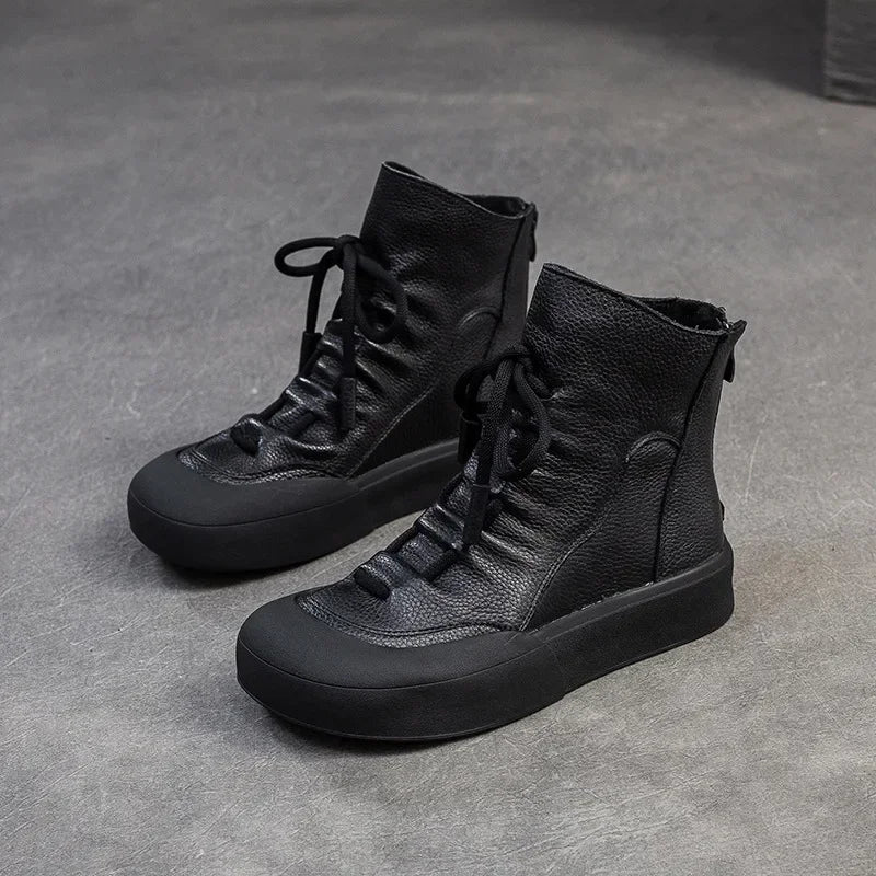 Thick Sole Motorcycle Ankle Boots