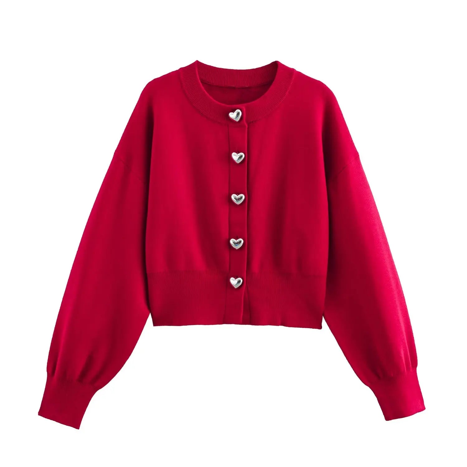 Smart Ribbed Cuffs Cropped Cardigan