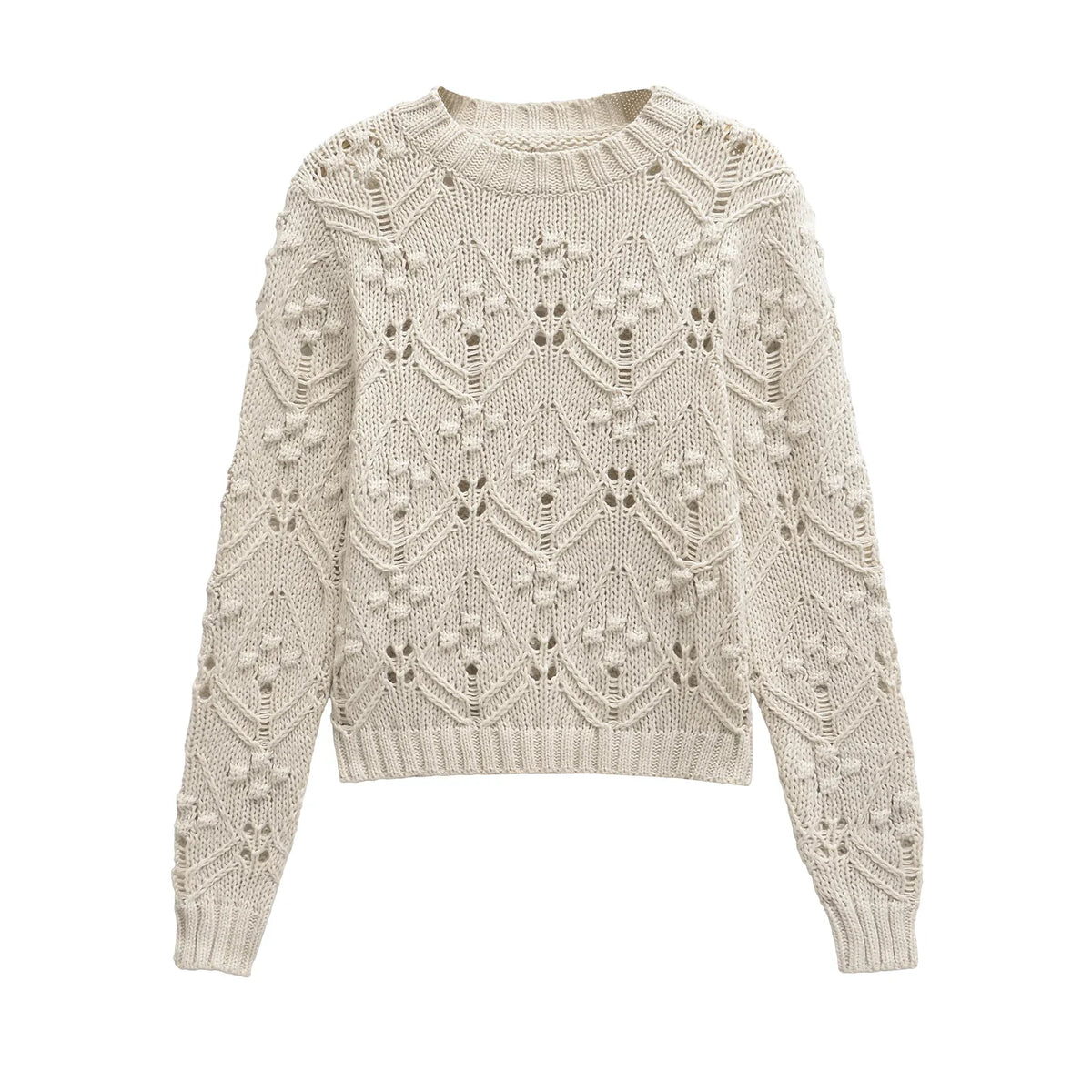 Hollow Out O-Neck Pullover Sweater