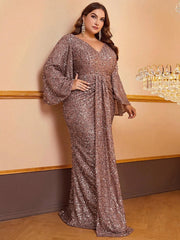Shiny Sequin Plus Size Women's Party Dress